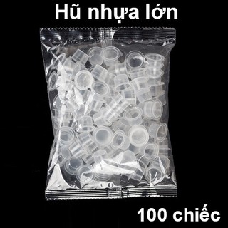 Combo 10 Túi Hũ Silicon/ Nhựa Đựng Mực Phun Xăm – Chum Mực PMU Mềm Dẻo, Dễ Vệ Sinh (100 hũ/Túi)