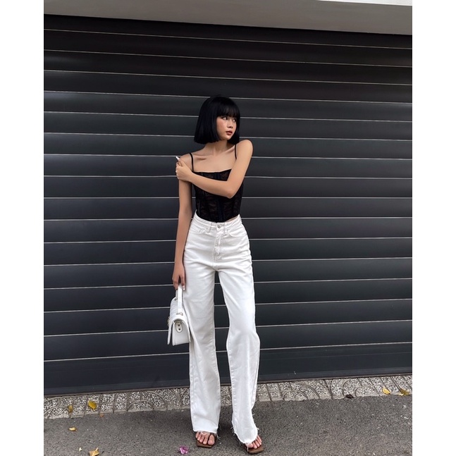 White Jeans - Quần Jeans trắng ống suông - THIẾT KẾ BỞI IAMCOCO.OFFICIAL