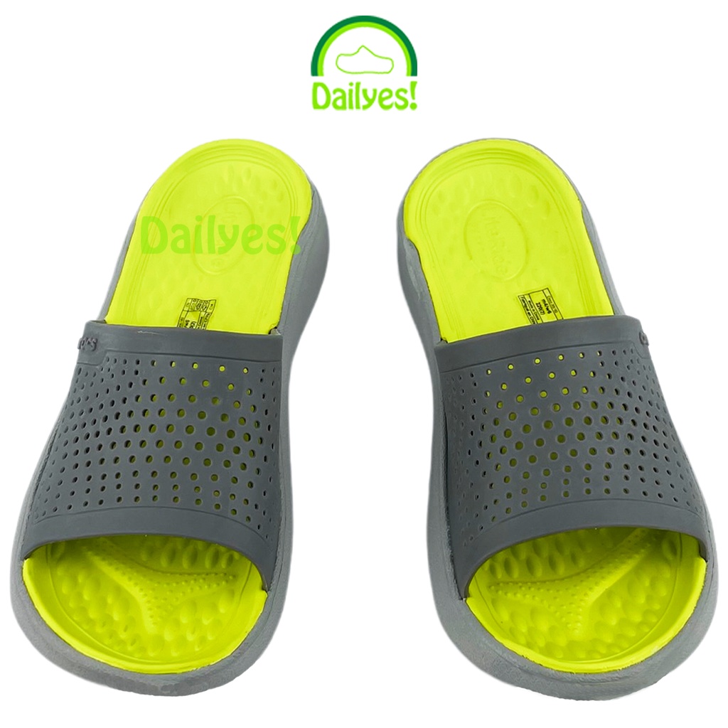 Dép Lê Cross Literide Nam Nữ Màu Xám Vàng siêu êm, hàng xịn, full tag, hỗ trợ đổi trả - Cross Literide Dailyes