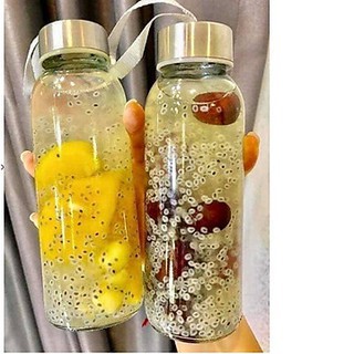 Combo 5 Bình Nước Thủy Tinh, Chai Detox Có Dây Xách 500ml hh136