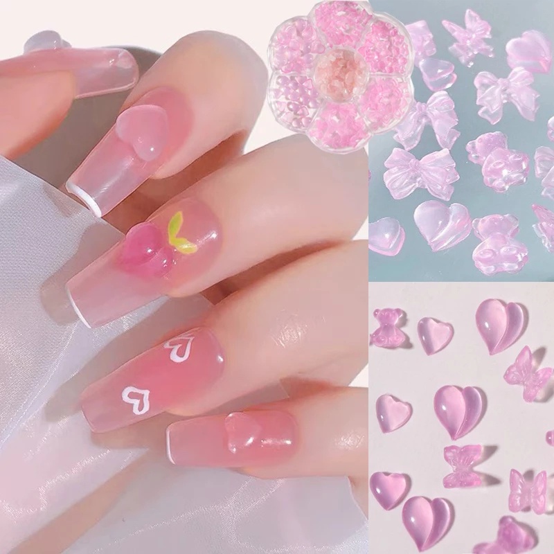 Hộp Phụ Kiện Trang Trí Móng Tay 7 Ngăn Nhiều Màu Sắc 3D