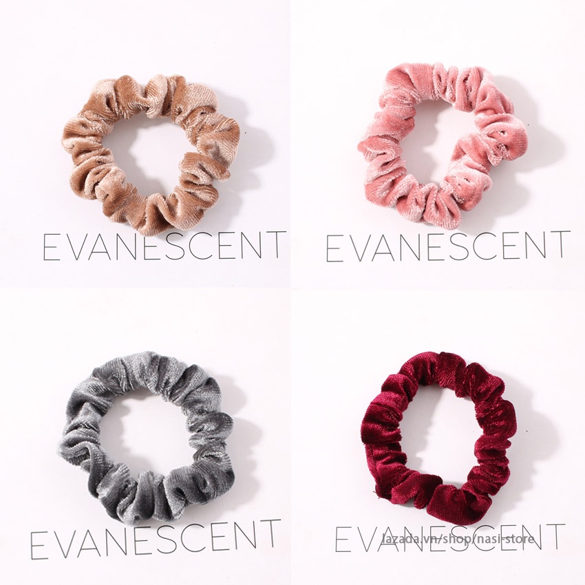 Dây buộc tóc nữ vải nhung - Set 10 dây cột tóc dễ thương, bền đẹp - NASI Store