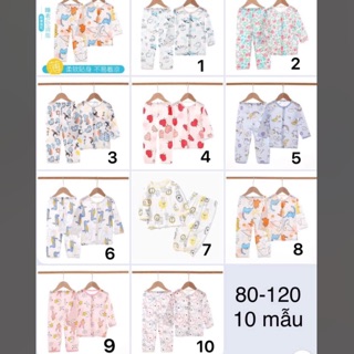Bộ cotton giấy dài tay mẫu mở khuy cho bé