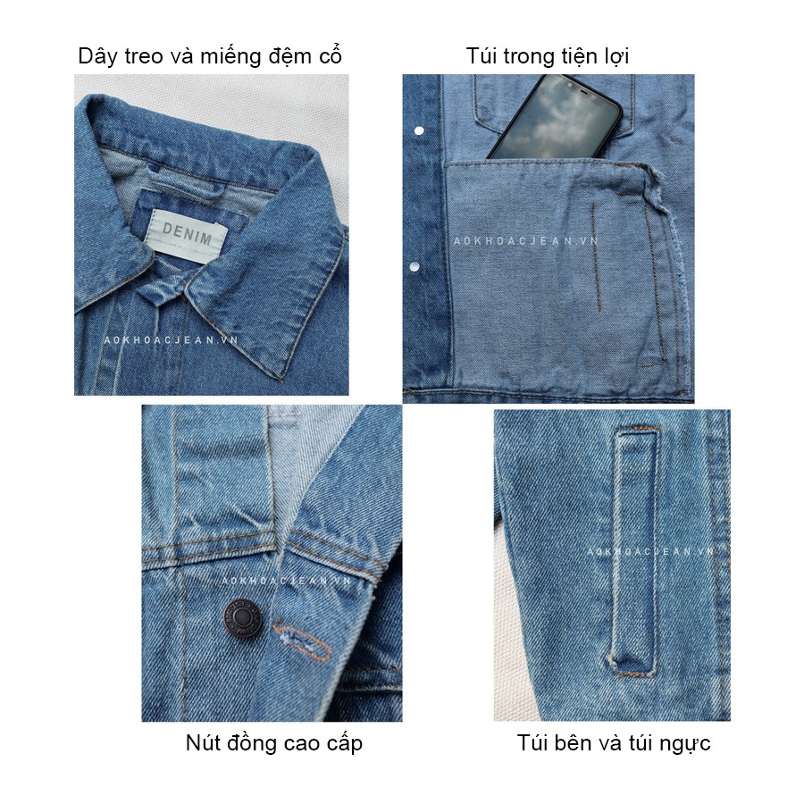 ❌BÁN CHẠY❌ Áo khoác jean nữ dáng lửng đai cao cấp phong cách ulzzang