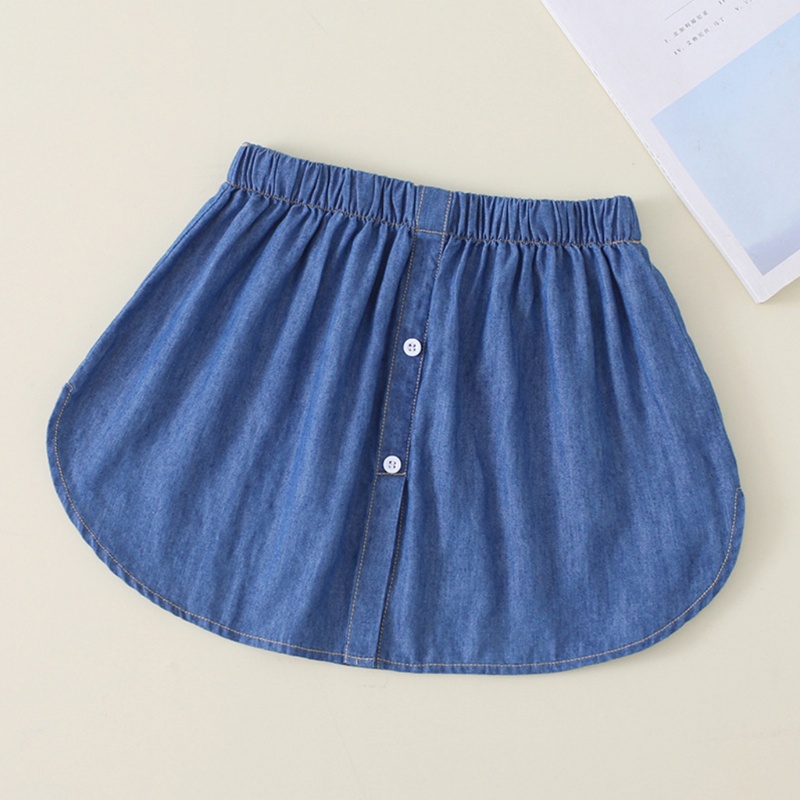 Oneri Áo Sơ Mi Denim Dài Nửa Thân Giả Váy Mini Xẻ Tà Viền Xanh Dương Cho Nữ