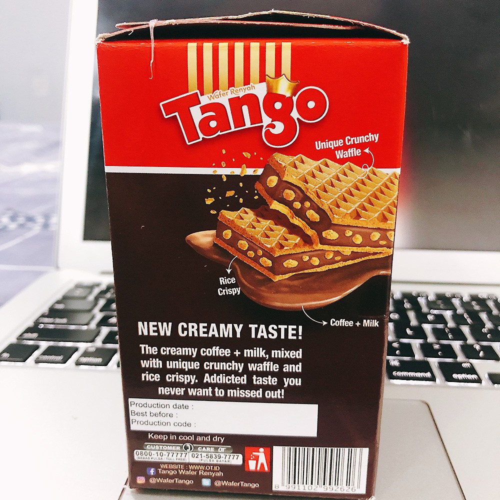 [ BÁNH NGON KHÓ CƯỠNG ] Hộp 20 cái Bánh Xốp VỊ Cà Phê Tango Waffle 160gr nhập khẩu Indonesia (Date: 12 tháng)