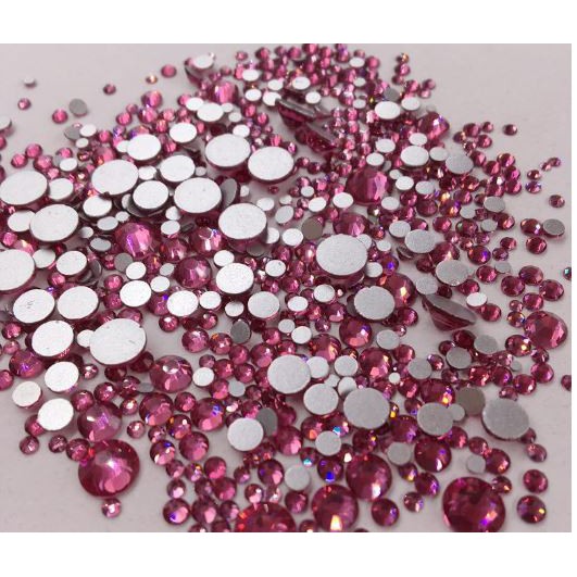 1440v đá mix size loại ĐẸP Màu 24 đỏ tím 1