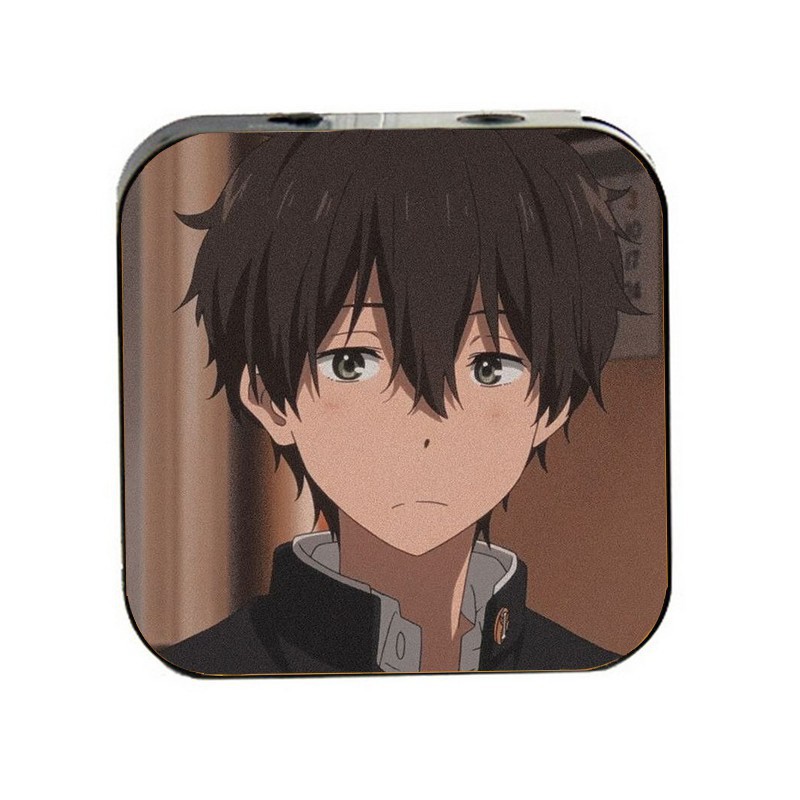 Máy nghe nhạc mp3 in hình KEM ĐÁ HYOUKA anime chibi cầm tay mini tai nghe dây cắm có mic và dây sạc