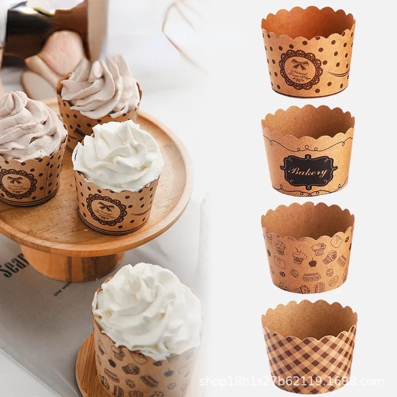 Set 50 Cốc Giấy Làm Bánh Cupcake Chịu Nhiệt Cao Chống Dầu