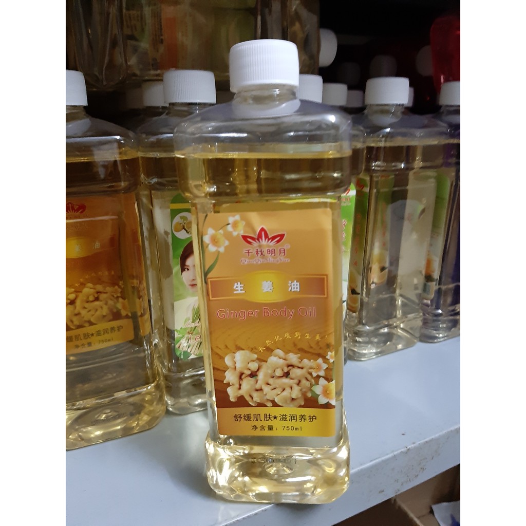 Dầu massage body gừng, hoa hồng, sả chanh, lavender chai 750ml