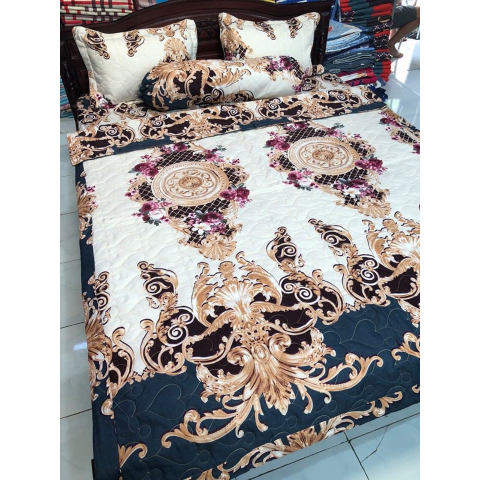 Ga trải giường 2mx2m2 cotton poly hàn mềm,chọn mẫu,hoàng gia trắng