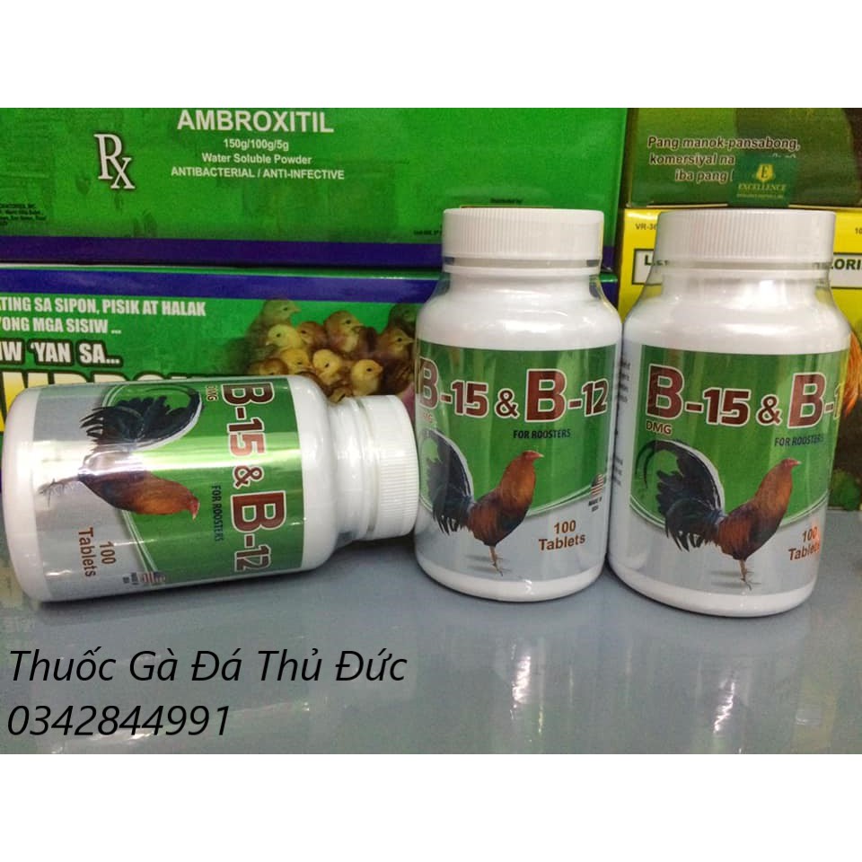 B15/b12 dành cho gà chế độ đá, tăng nước máu, hừng gà - lẻ 1 viên.