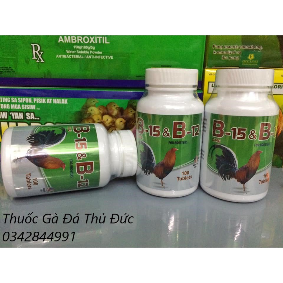 Thuốc nuôi B15/b12 chế độ tăng nước hừng gà - lẻ 1 viên.