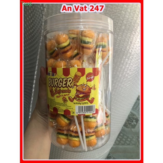 Kẹo dẻo trái cây burger cây dài