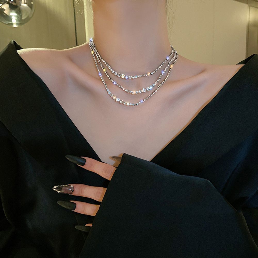 Vòng cổ ba lớp phong cách cổ điển thanh lịch cho nữ