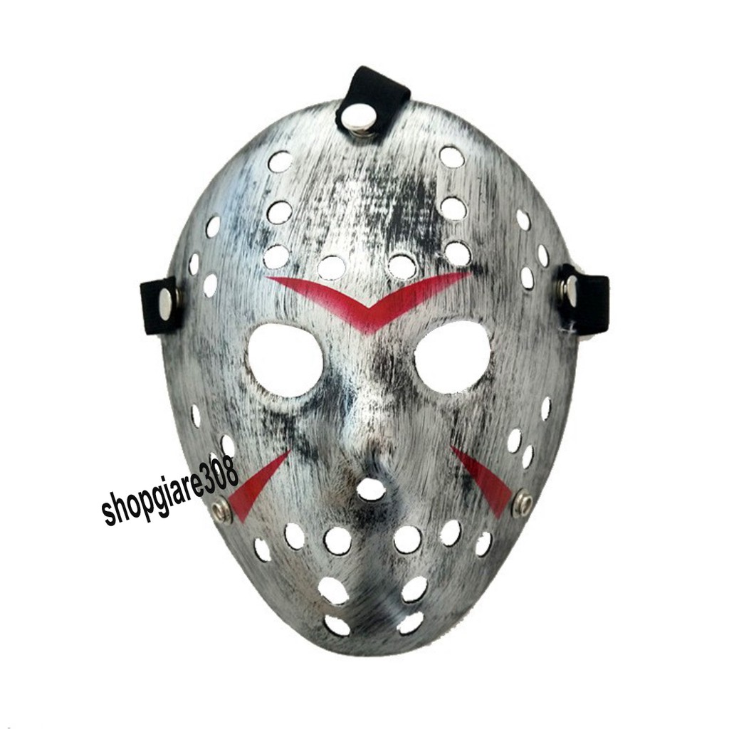 (TRẮNG/BẠC) -Mặt Nạ Hóa Trang Jason Friday The 13th-Mặt Nạ Hóa Trang Jason Voorhees