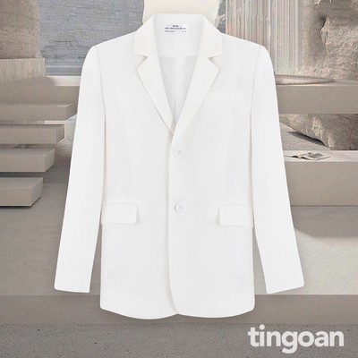 TINGOAN® - Áo khoác blazer dáng suông 2 cúc trắng YOU KNOW ME BLAZER/WH