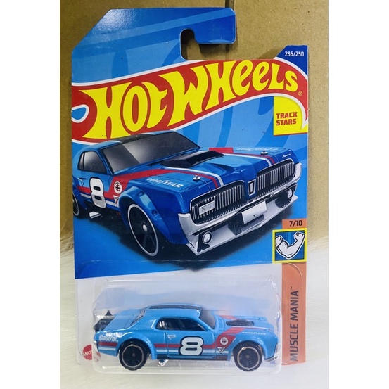 Hotwheels Xe mô hình 68 Mercury Cougar xanh