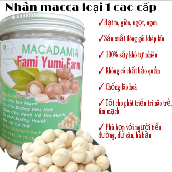 [Macca vụ mới] Nhân macca mắc ca sạch đã tách vỏ Đak Lak sấy chín Famiyumifarm