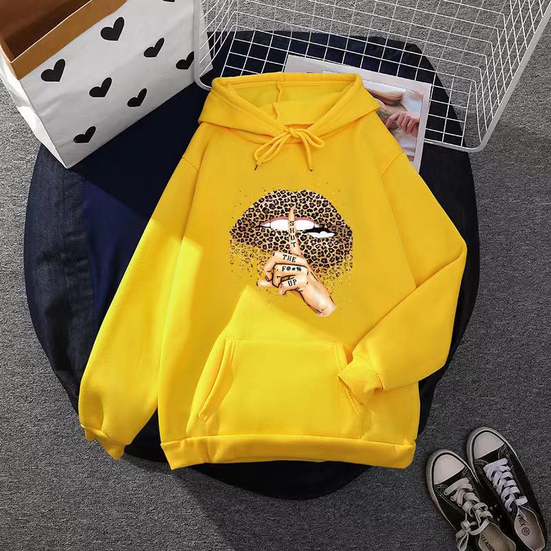 IELGY  Áo Hoodie Tay Dài Dáng Rộng Vải Lông Cừu Dày Phong Cách Hàn Quốc Thời Trang Thu Đông Hàng Mới Dành Cho Bạn Nữ 2021