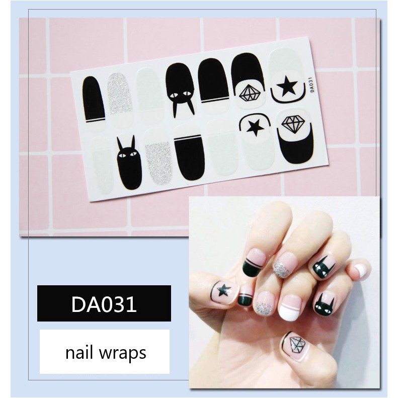 Miếng dán móng tay Phong cách Hàn Quốc Stickers Nails Wraps 3