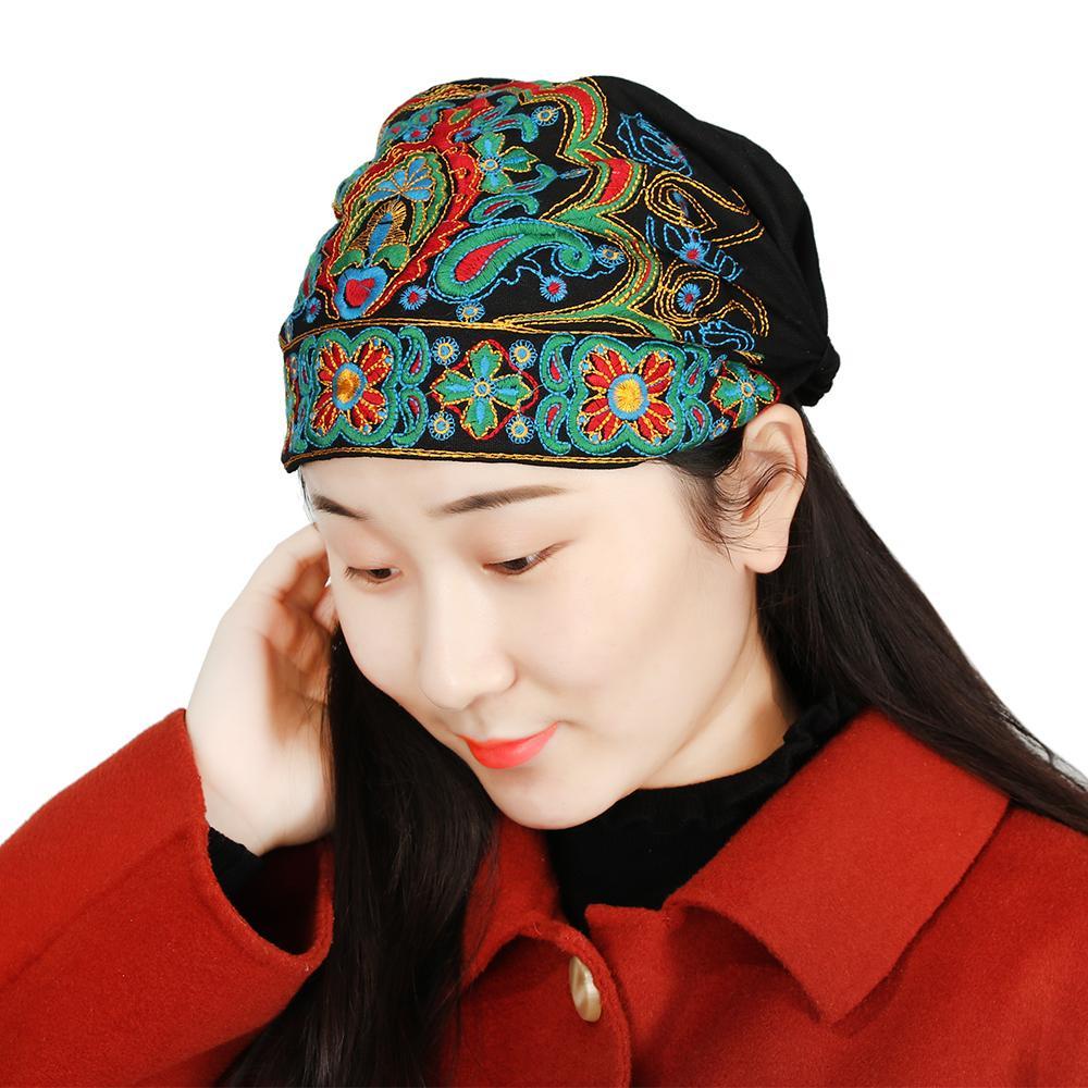 Mũ Trùm Đầu Họa Tiết Hoa Phong Cách Mexico Cho Nữ