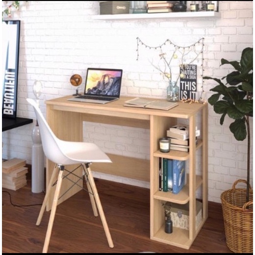 [FREE SHIP] BÀN LÀM VIỆC KÊ LỬNG, BÀN HỌC CHÂN SẮT SƠN TĨNH ĐIỆN MẶT GỖ MDF DỄ THÁO LẮP