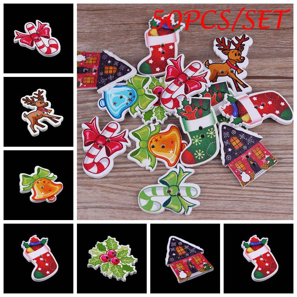 50 Nút May 2 Lỗ Họa Tiết Dễ Thương
