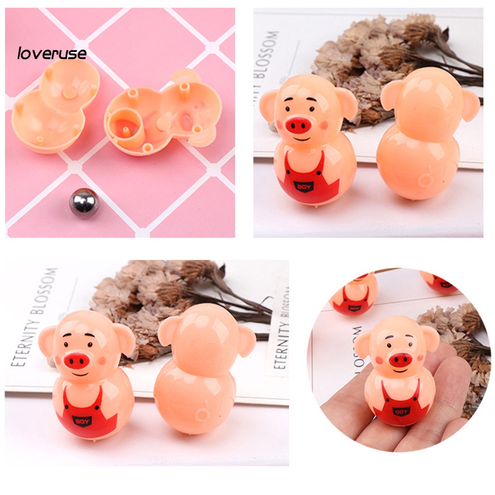 Set 5 đồ chơi lật đật thiết kế chú heo hoạt hình đáng yêu dành cho em bé