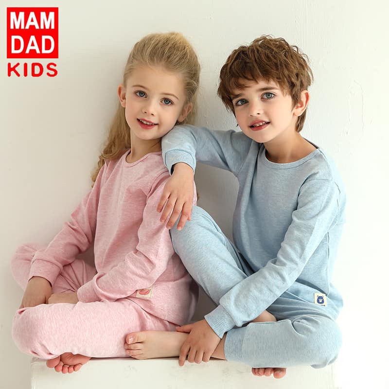 [Xuất dư xịn] Bộ cotton dài tay Mamdakids 2021 cực xịn sò và ấm áp dành cho bé trai và bé gái