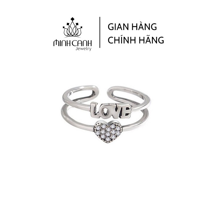 Nhẫn Love Bạc 925 Dáng Hở Freesize - Minh Canh Jewelry