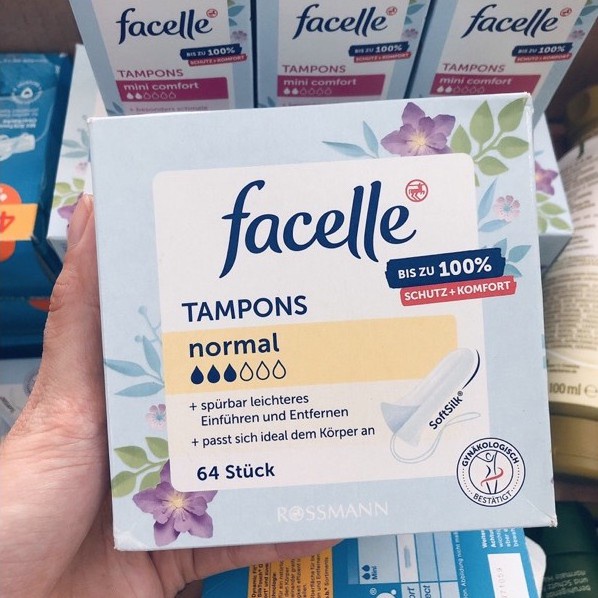 Băng vệ sinh Tampon Facelle Đức đầy đủ size
