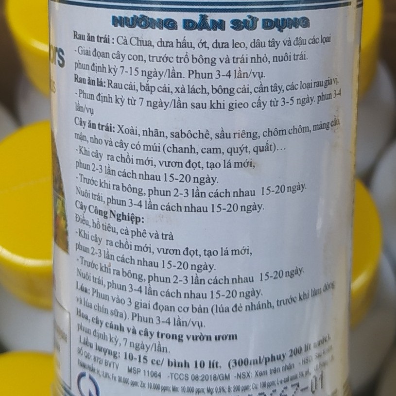 Phân bón lá vi lượng Amino Quelant - Minors, khắc phụ hiện tượng thiếu vi lượng (100ml)