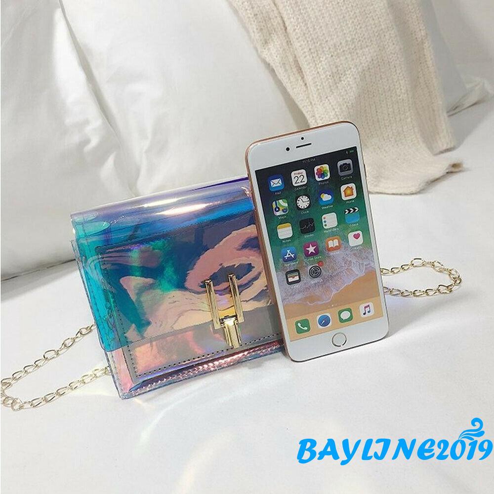 Túi nữ đeo chéo màu laser thời trang