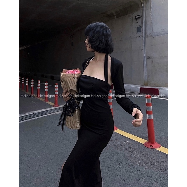 LEYLA SET - Đầm body xẻ tà + Áo khoác lửng dài tay (Cả set ảnh thật) HEIBYHER | BigBuy360 - bigbuy360.vn