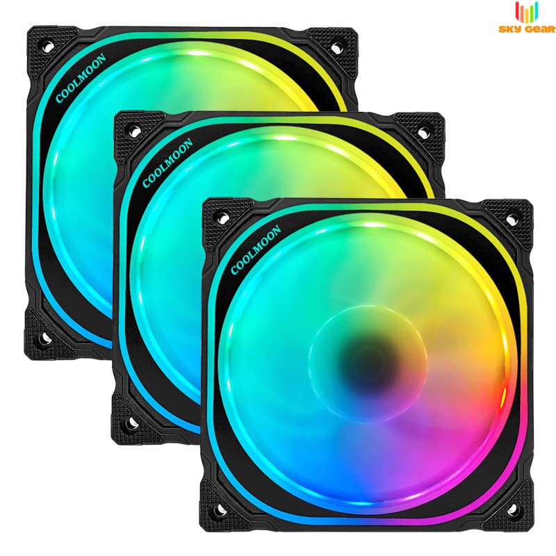 Quạt Tản Nhiệt, Fan Led RGB Coolmoon U1 Led RGB - Đồng Bộ Hub Coolmoon