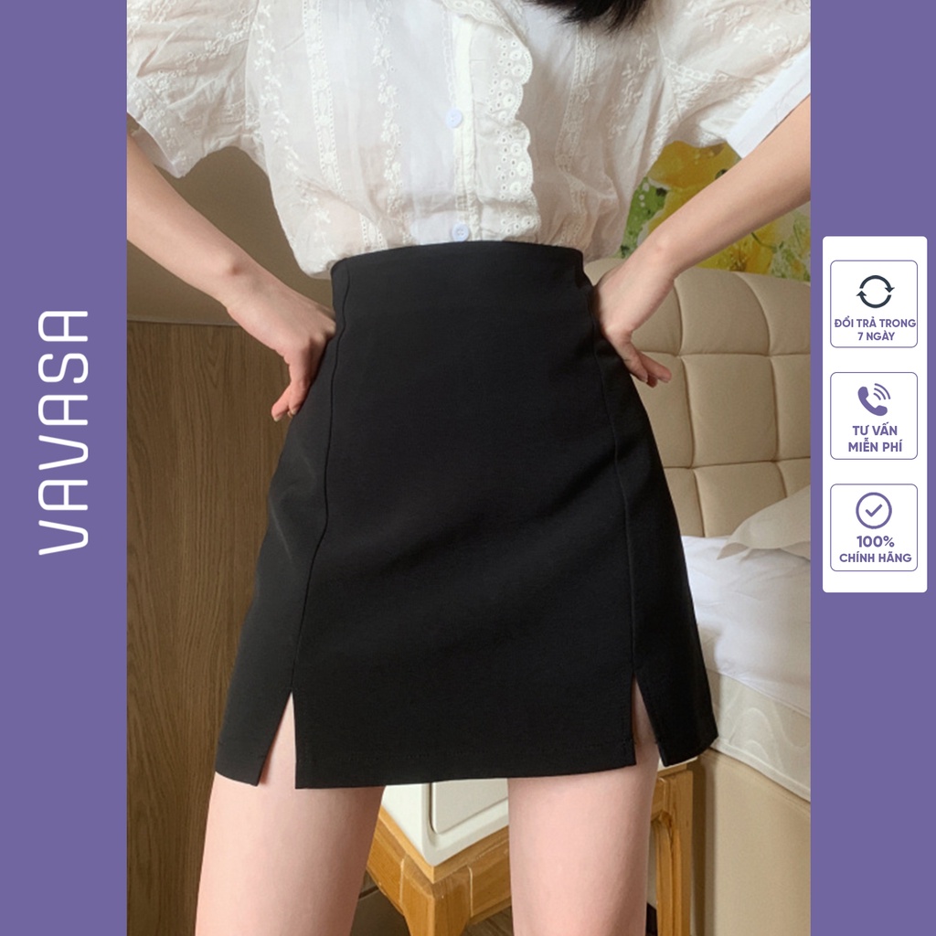 Chân váy chữ a ngắn lưng cao công sở bigsize xẻ tà VAVASA CV06 | BigBuy360 - bigbuy360.vn