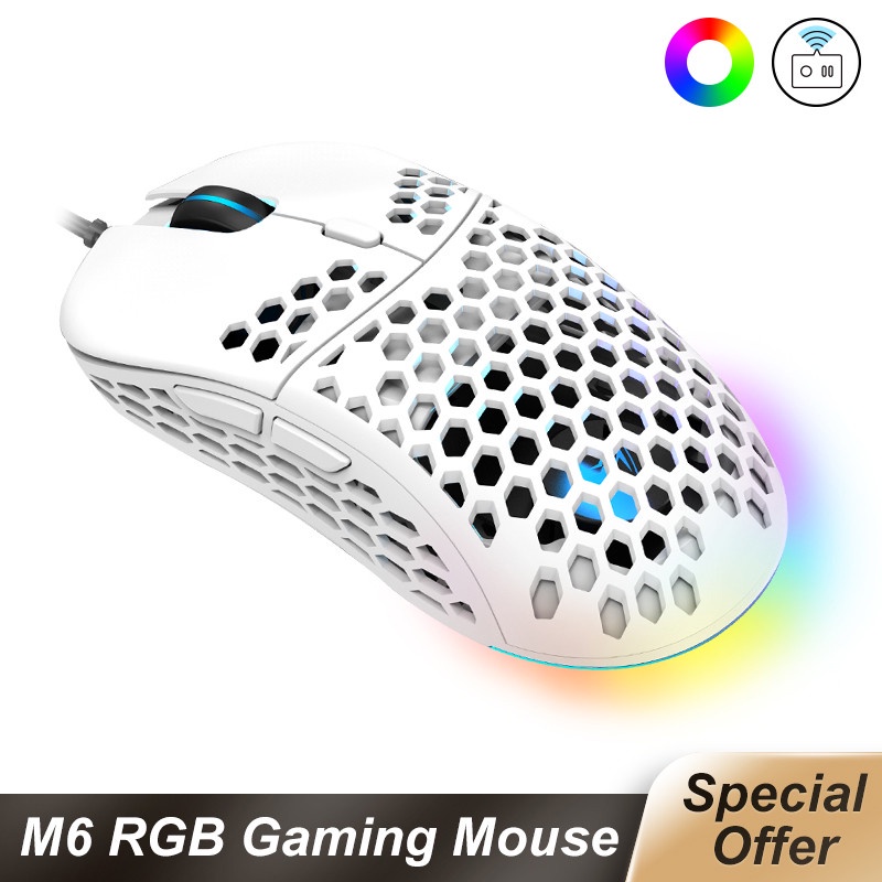 Chuột chơi Game RGB PMW3389 16000DPI 60G có đèn Led dây cáp dài 150cm