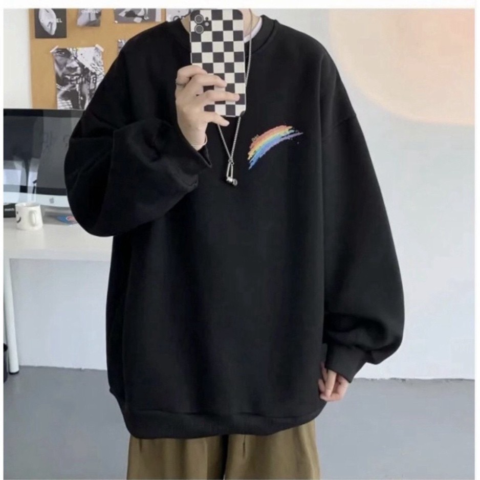 FreeShip : Áo  Sweater In Họa Tiết Cầu Vòng Nhỏ Cạch Ngực | BigBuy360 - bigbuy360.vn