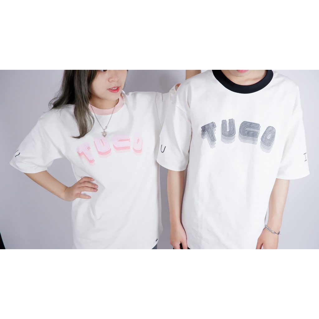 Áo thun cotton unisex TUCO basic tee phông OUT LINE chữ hồng nam nữ tay lỡ oversize form rộng nhiều màu local brand