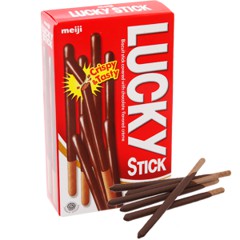 Bánh Lucky stick Meiji ( 38g - 45g ) vị Chocolate , vị chocolate và coffee , vị dâu