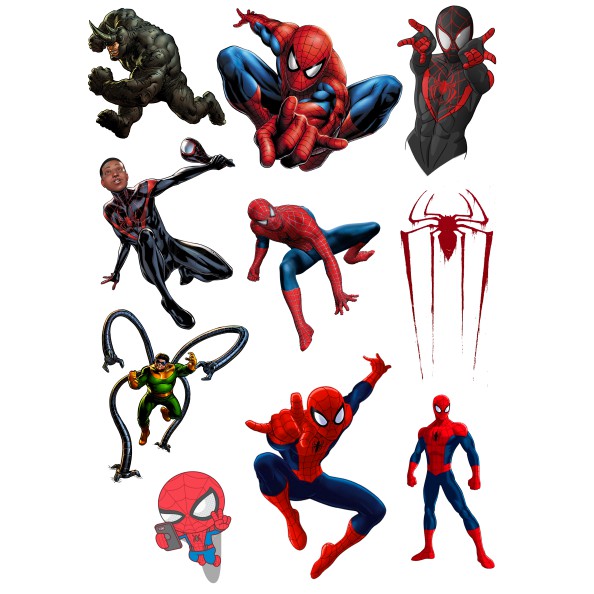 Bộ 70 Hình dán STICKER SPIDER MAN, dán laptop, dán xe...