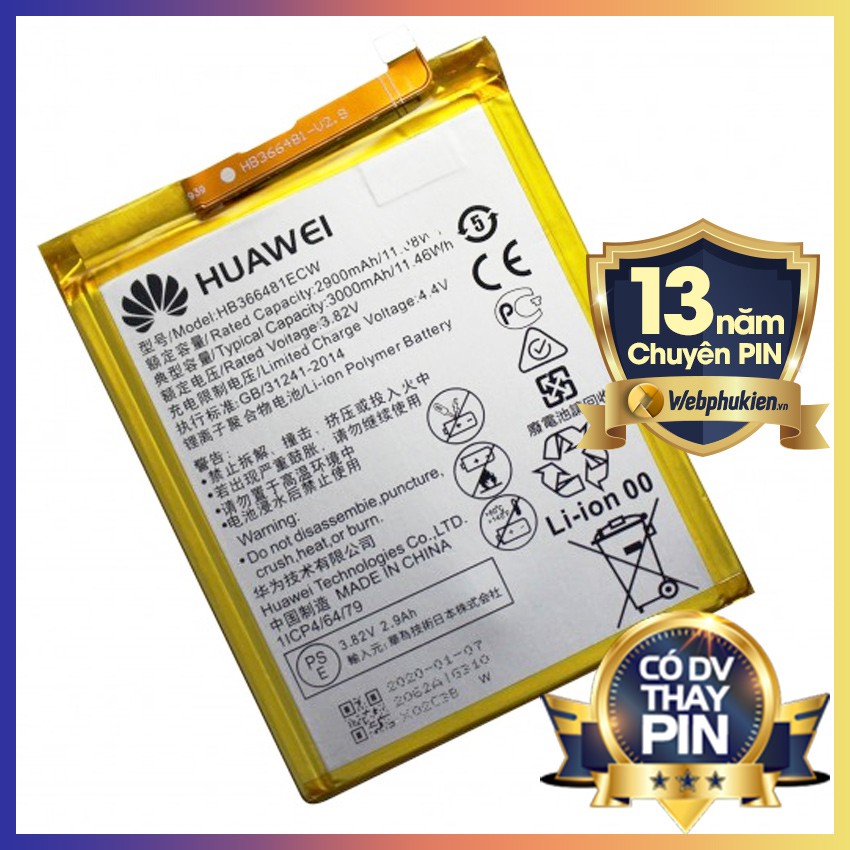 Pin zin cho Huawei P10 Lite, P20 Lite HB366481ECW - 3000mAh