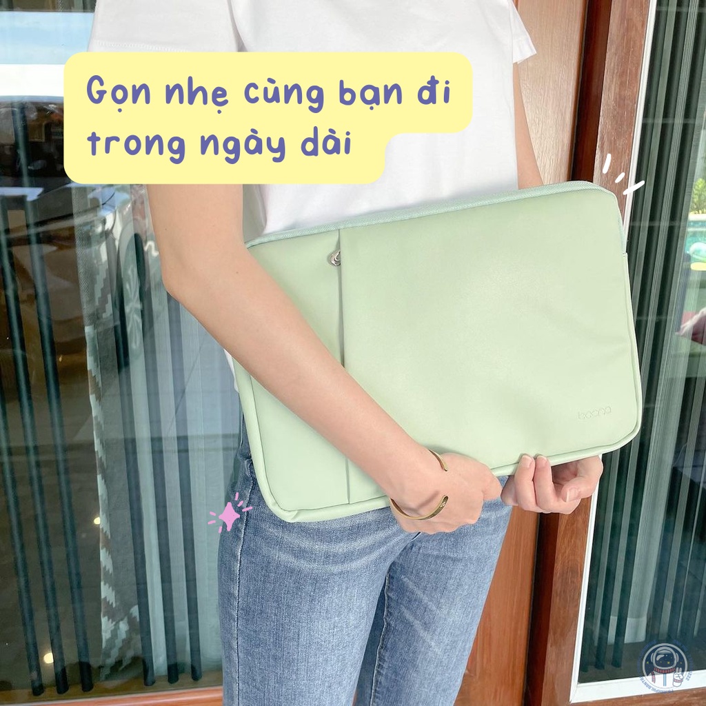 Túi Chống Sốc Laptop Da PU Cao Cấp Chống Nước 13.3 inch Trơn Pastel
