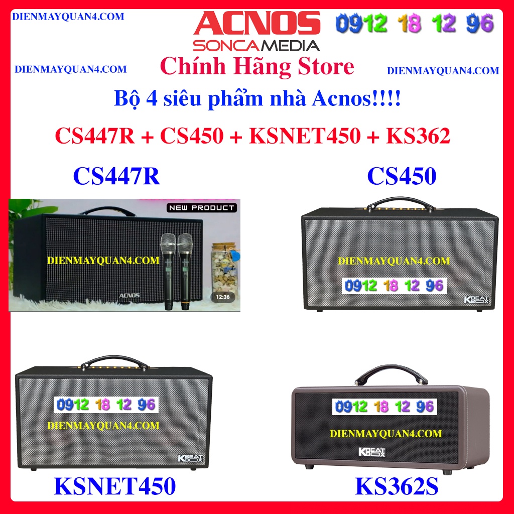 Dàn Âm Thanh Di Động ACNOS KSNET450, Bảo hành chính hãng 12 tháng.