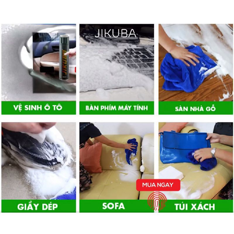 [NHẬP CHÍNH HÃNG] Bình Xịt Bọt Đa Năng JIKUBA Vệ Sinh Ghế Da, Ghế Nỉ, Giày, Đồ Da, Nội Thất Ô Tô