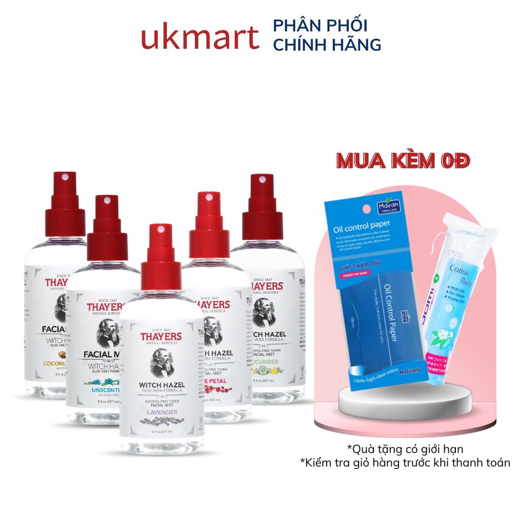 Nước Hoa Hồng Không Cồn Thayers Dạng Xịt 237ml
