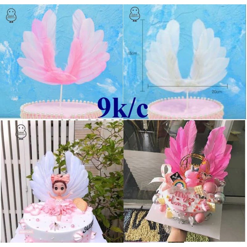 Lông vũ trang trí bánh kem, Phụ kiện trang trí bánh sinh nhật, topper cake