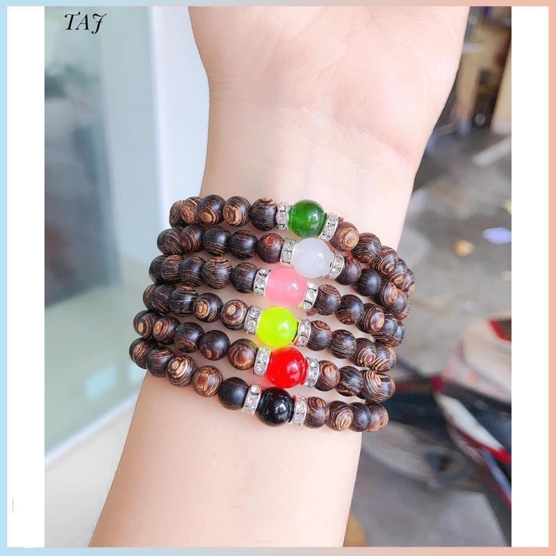 Vòng trầm sánh kết hợp đá phong thuỷ😍FREESHIP 😍đủ màu dad  - HT Jewelry