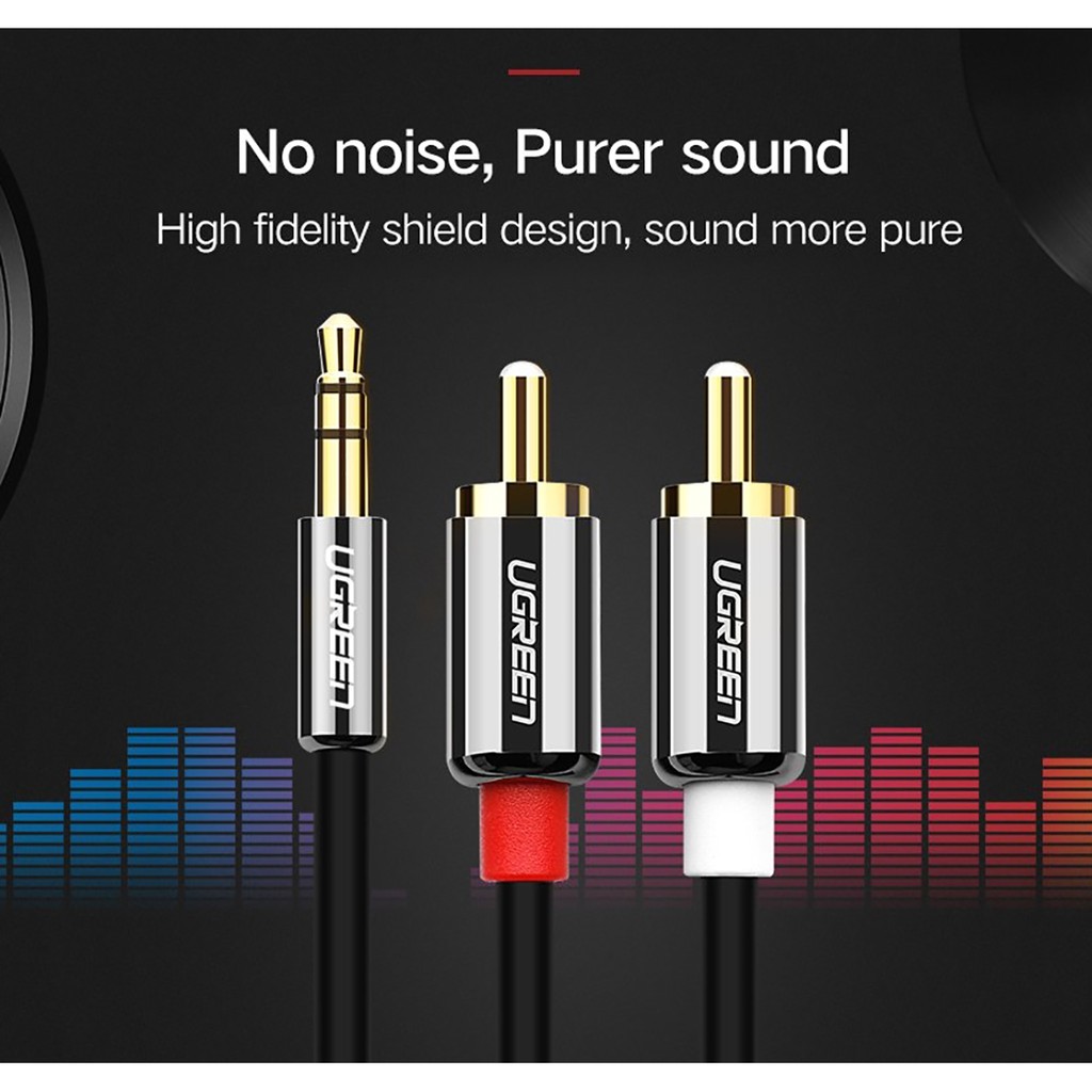 Cáp Audio Chuyển 3.5mm ra 2RCA Cao Cấp UGREEN AV116 Chính Hãng